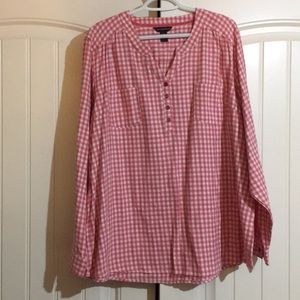 Plus size pink flannel